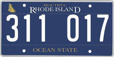 RI license plate 311017