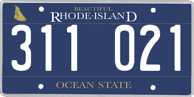 RI license plate 311021