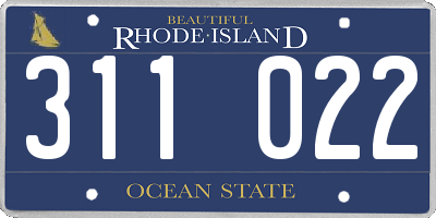 RI license plate 311022