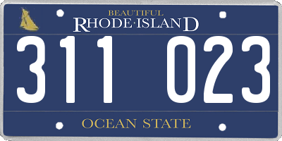 RI license plate 311023
