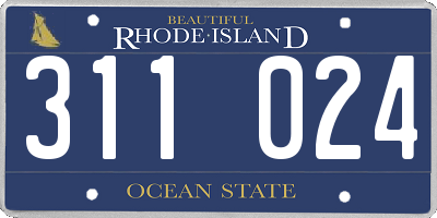 RI license plate 311024