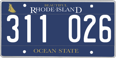 RI license plate 311026