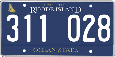 RI license plate 311028