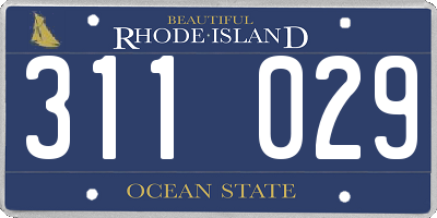 RI license plate 311029