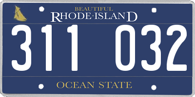 RI license plate 311032