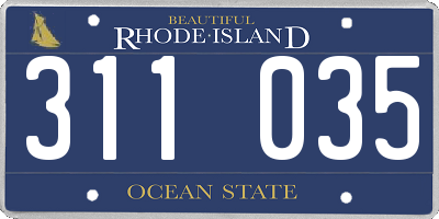 RI license plate 311035
