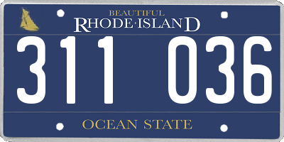 RI license plate 311036