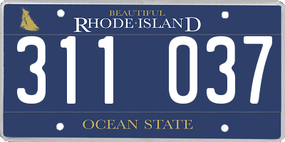 RI license plate 311037