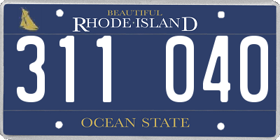 RI license plate 311040