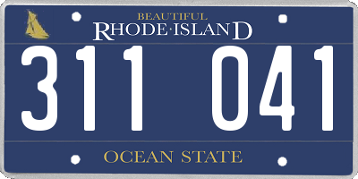 RI license plate 311041