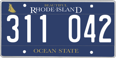 RI license plate 311042