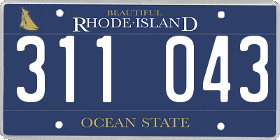 RI license plate 311043