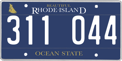 RI license plate 311044