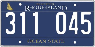RI license plate 311045