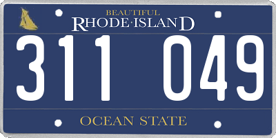 RI license plate 311049