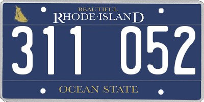 RI license plate 311052