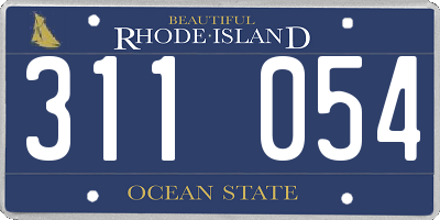 RI license plate 311054