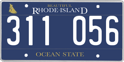 RI license plate 311056