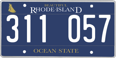 RI license plate 311057