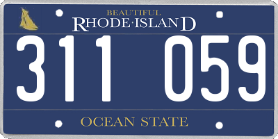 RI license plate 311059