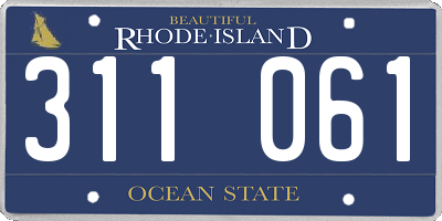 RI license plate 311061