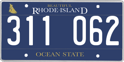 RI license plate 311062