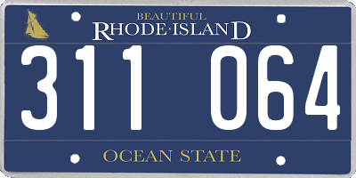 RI license plate 311064