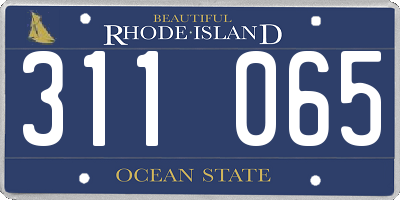 RI license plate 311065