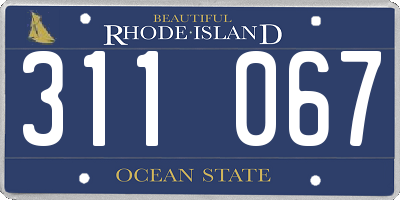RI license plate 311067