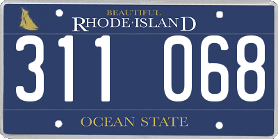 RI license plate 311068