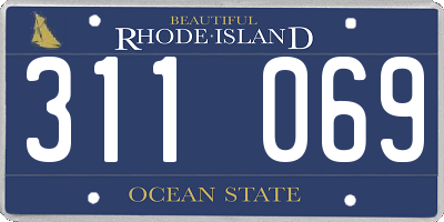RI license plate 311069