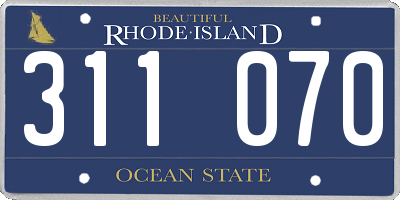 RI license plate 311070