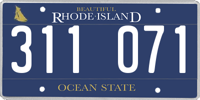 RI license plate 311071