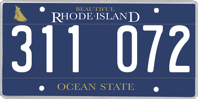RI license plate 311072