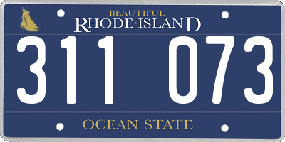 RI license plate 311073
