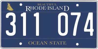 RI license plate 311074