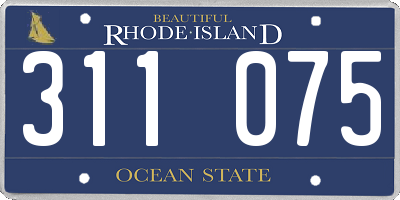 RI license plate 311075