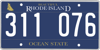 RI license plate 311076