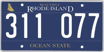 RI license plate 311077