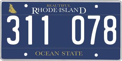 RI license plate 311078
