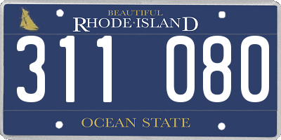 RI license plate 311080