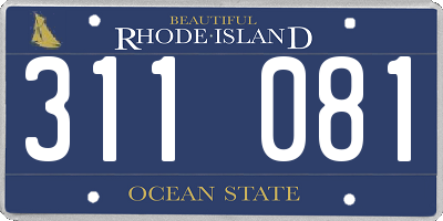 RI license plate 311081