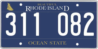 RI license plate 311082