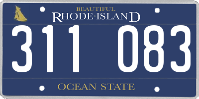 RI license plate 311083