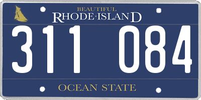 RI license plate 311084