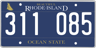 RI license plate 311085