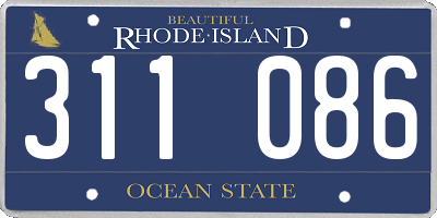 RI license plate 311086