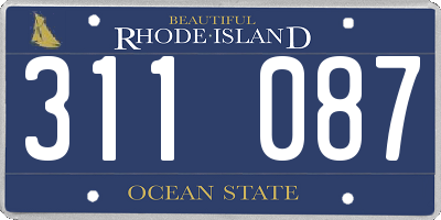 RI license plate 311087