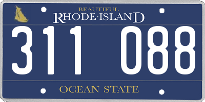 RI license plate 311088