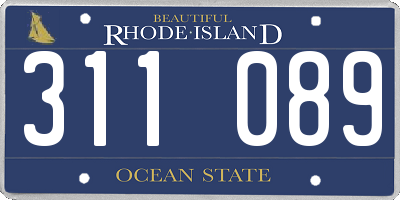 RI license plate 311089